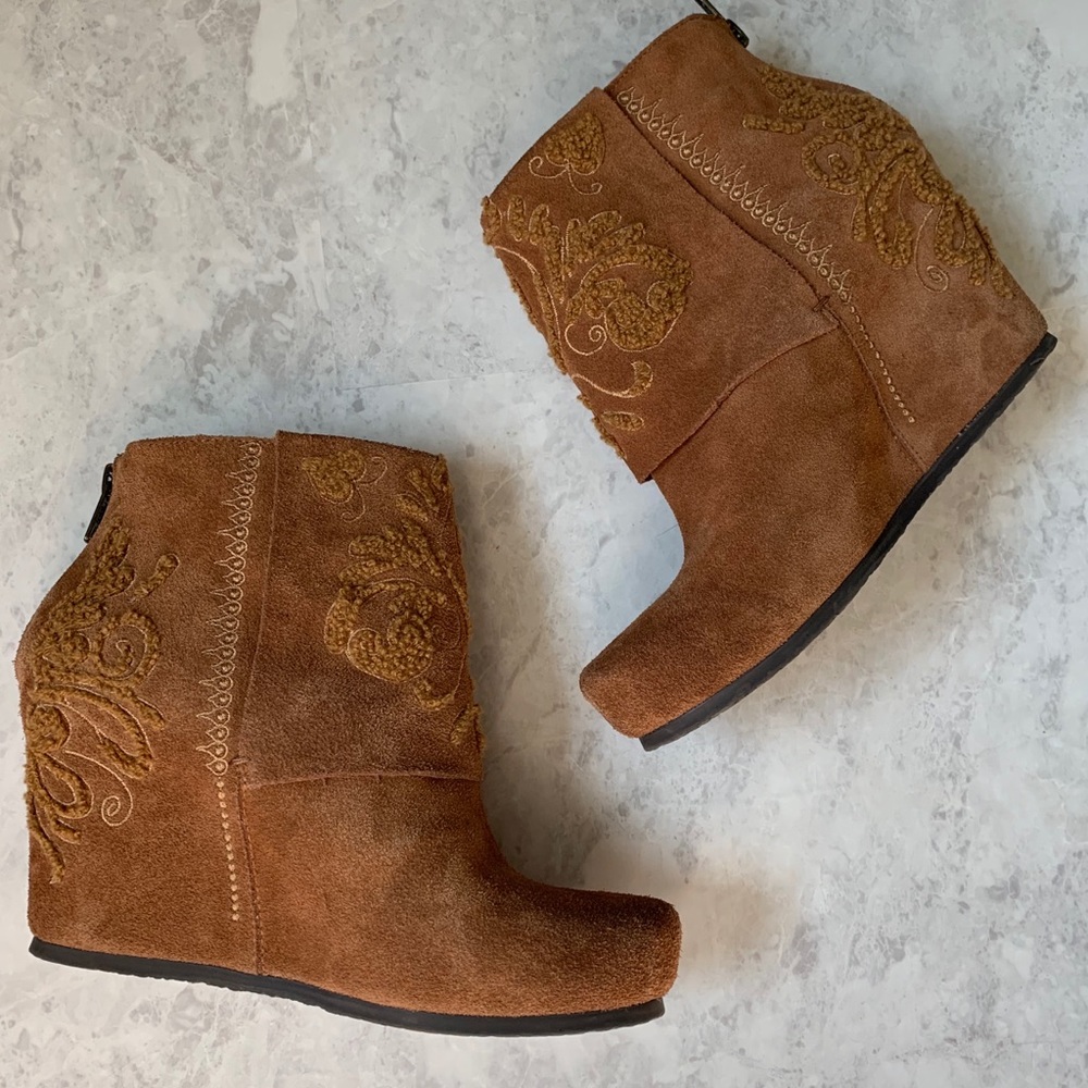 OTBT Ringold Boho Embroidered Wedge Booties 7.5 - Picture 6 of 7